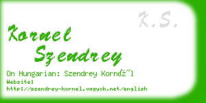 kornel szendrey business card